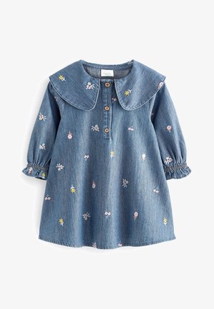 EMBROIDERED COLLAR (3MTHS-8YRS) - Spijkerjurk - blue denim