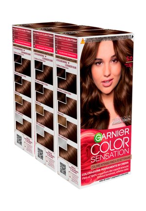 GARNIER COLOR SENSATION COLORAZIONE PERMANENTE, FINO A 10 SETTIMANE DI COLORE INTENSO - 3 PACK - Tinte capelli - castano chiaro