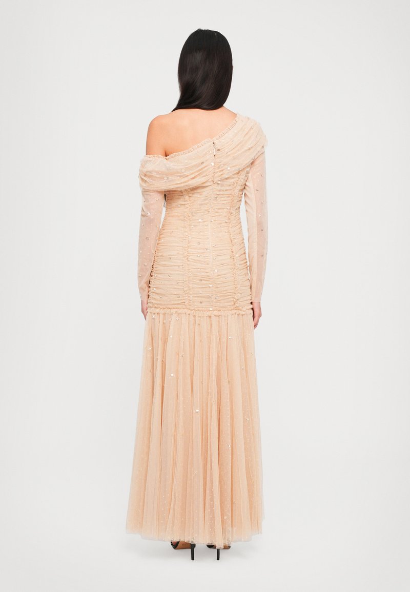 Needle & Thread GIGI DOT ONE SHOULDER ROUCHED GOWN - Cocktail dress / Party  dress - beige/black