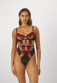 Ann Summers CAGED  ROSE NON PADDED - Body - black/red