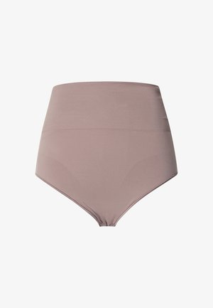 Boxer din shapewear înalt, de culoare mauve deschis, realizat dintr-o țesătură netedă, cu un design fără cusături și o textură subtilă, având un talie înaltă pentru suport.