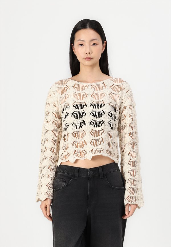 NMLANA BOAT NECK BELL SLEEVE - Strickpullover - birch