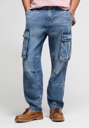 Terranova PANTALONE JEANS LUNGO TINTA UNITA - Jeans workwear - blu denim medio