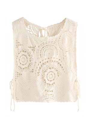 Next REGULAR FIT - CROPPED CROCHET TABBARD COVER-UP   - Top - ecru