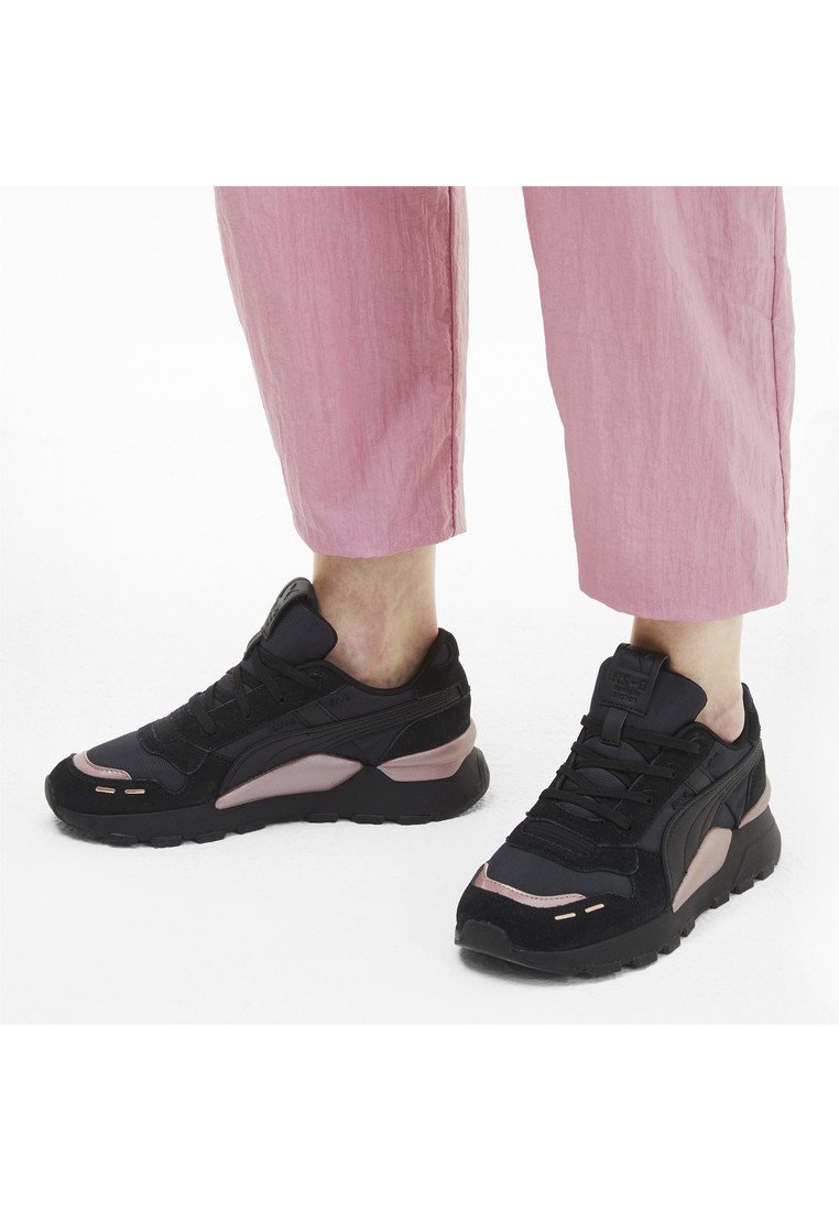 puma black and rose gold trainers