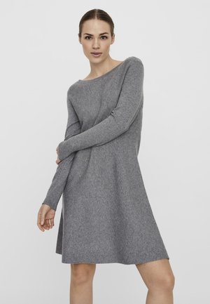 Vero Moda MINI U-BOOT-AUSSCHNITT - Robe pull - medium grey melange