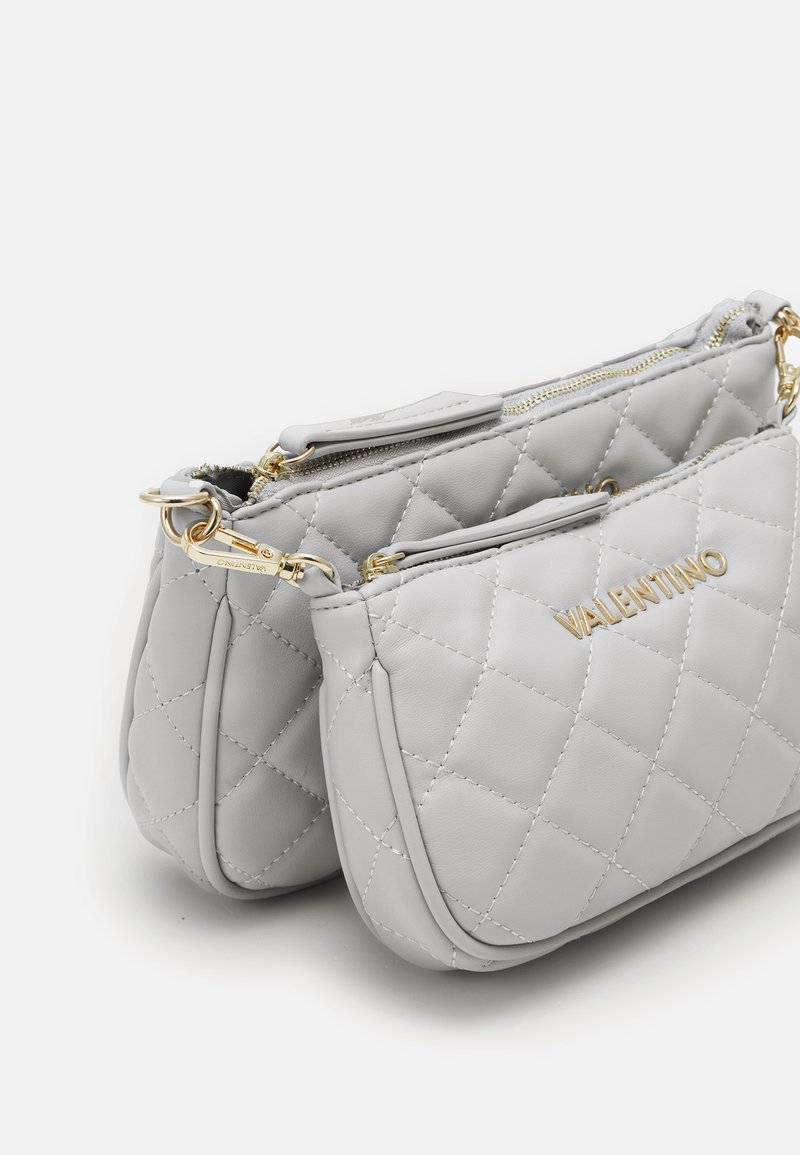 Sac à épaule VALENTINO Ada Shopping Bag - Couleur Perla - Gris - Neuf Avec étiquettes