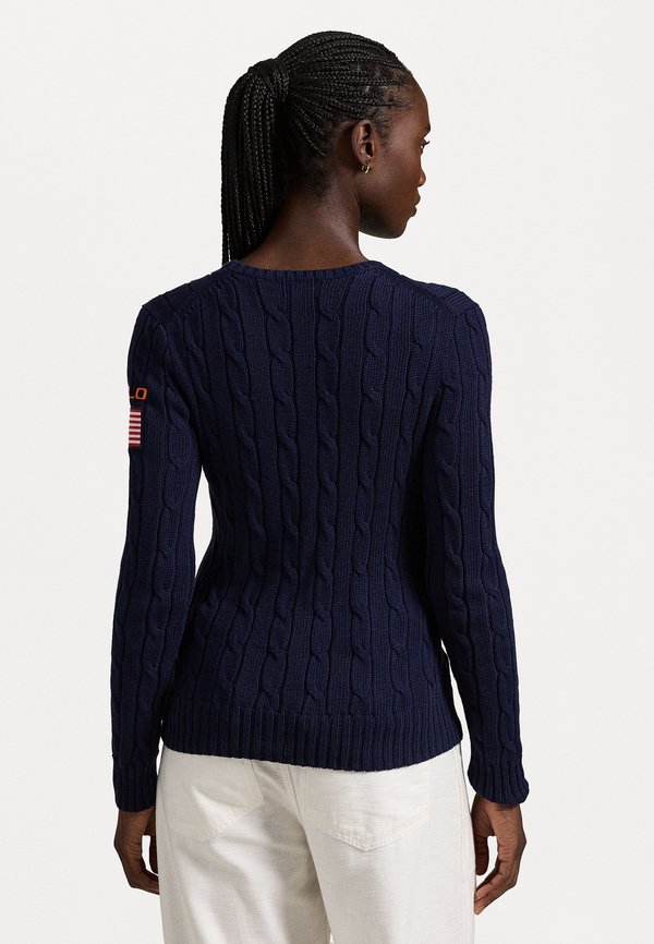 FLAG PATCH CABLE KNIT COTTON SWEATER - Jumper4