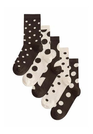 5 PACK  . - Sokken - chocolate brown white spot