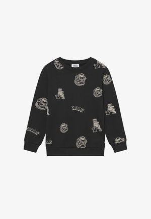 Μαύρο πουλόβερ φούτερ με μπεζ γραφικά και κείμενο Yale bulldog. Κατασκευασμένο από μαλακό ύφασμα με ριμπ μανσέτες και στρίφωμα. Κλασικός σχεδιασμός με στρογγυλή λαιμόκοψη.