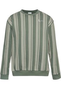 SMALL SIGNATURE STRIPED CREW - Sudadera - dusty green off white
