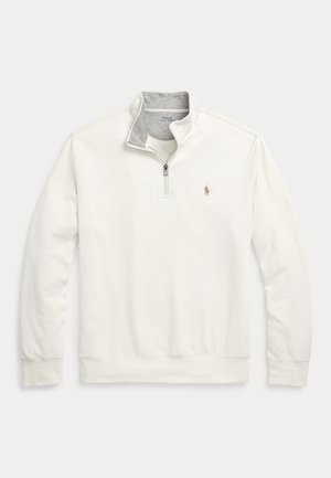 LUXURY JERSEY QUARTER-ZIP PULLOVER - Φούτερ - parchment cream