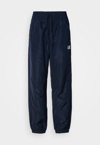 Marine windbrekers met een glanzend synthetisch materiaal, voorzien van een elastische tailleband met trekkoord, omgeslagen boorden en logo-accent.
