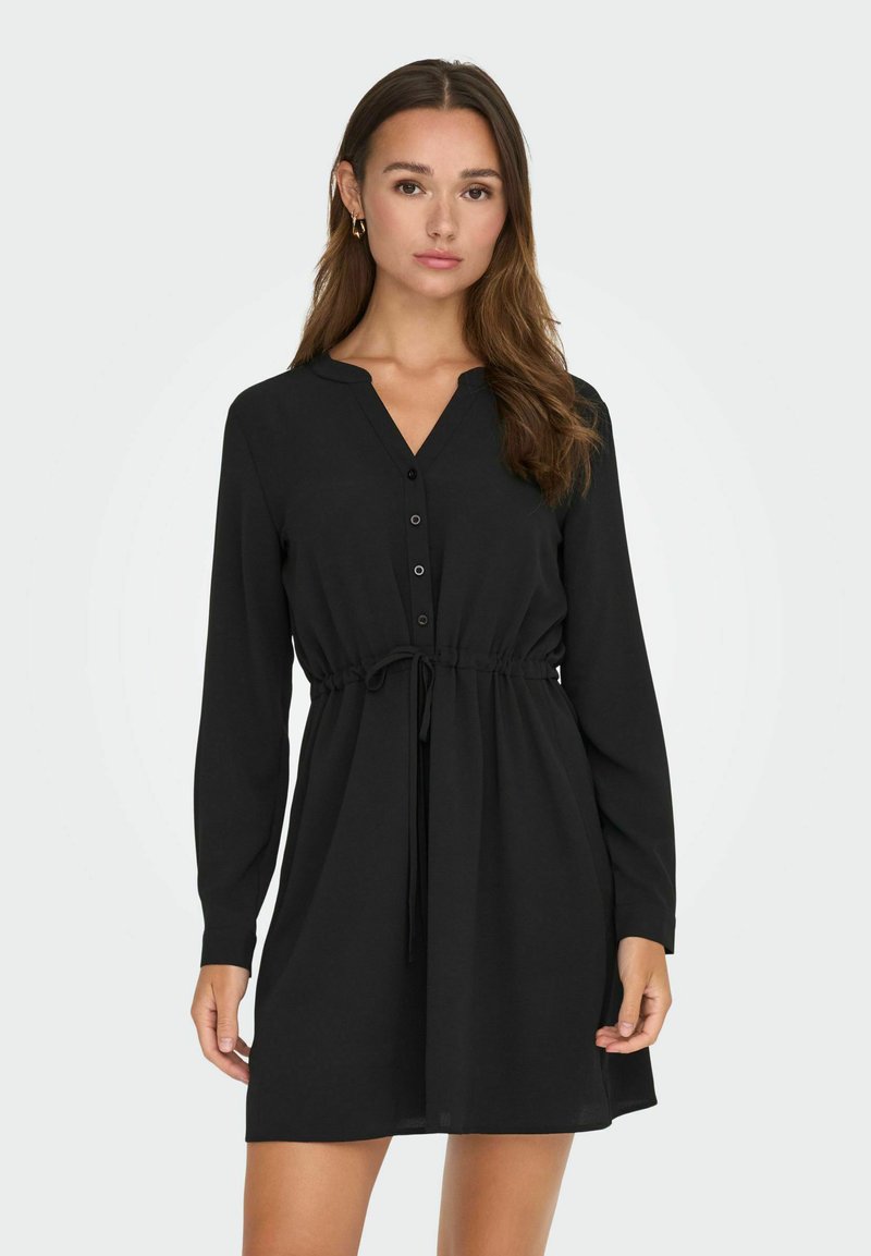 JDY JDYPIPER SHORT STRING DRESS - Košilové šaty - black/černá - Zalando.cz