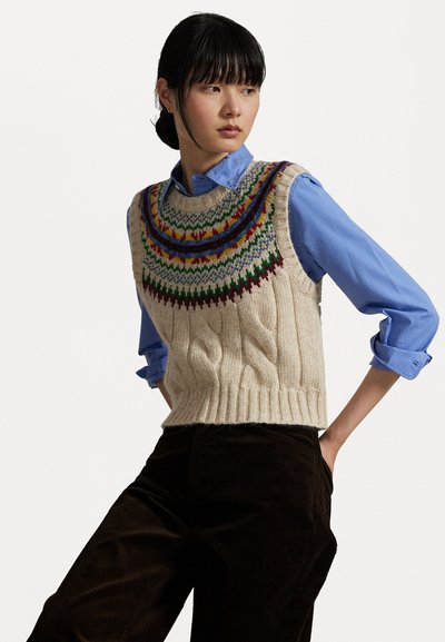 Polo Ralph Lauren FAIR ISLE YOKE SWEATER VEST - Strickpullover - off-white