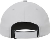 Gray cap with a smooth fabric, curved brim, rear adjustable strap, and a button on top. No visible logos or patterns.
