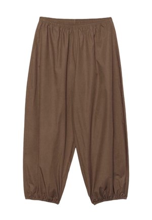 Stradivarius POPLIN VOLUME TROUSERS - Pantalon classique - dark brown