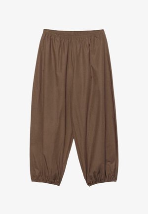 Stradivarius, POPLIN VOLUME TROUSERS - Bukser - dark brown
