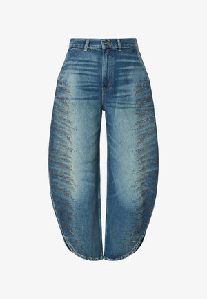 LIU JO, LIU JO BALLOON JEANS WITH MICRO RHINESTONES - Jean large - blue denim