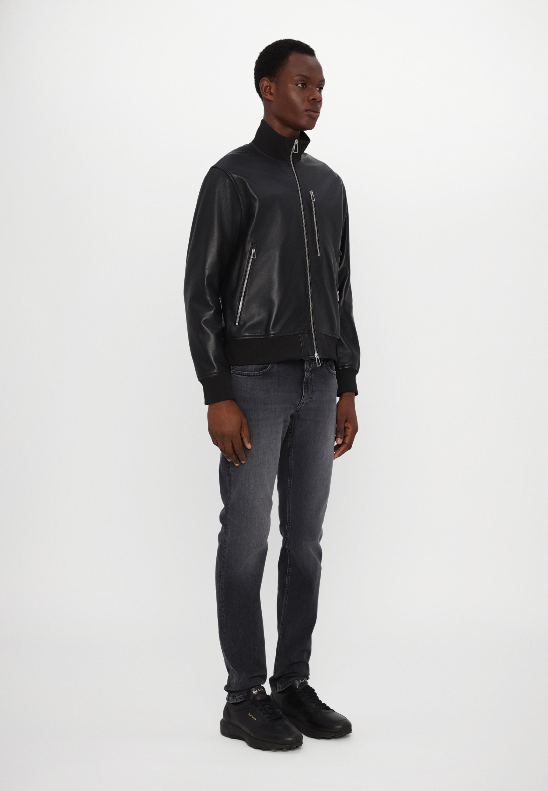 PS Paul Smith Leather jacket - black - Zalando.co.uk