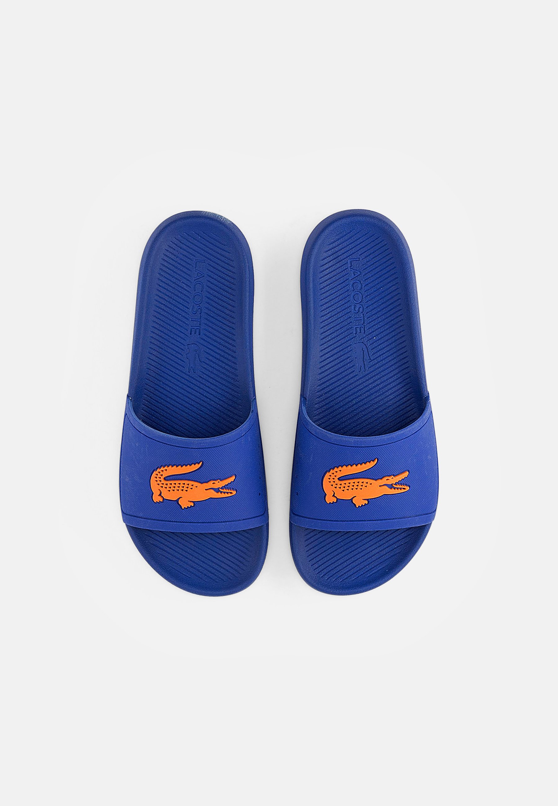 Lacoste CROCO SLIDE - Mules - blu/org 
