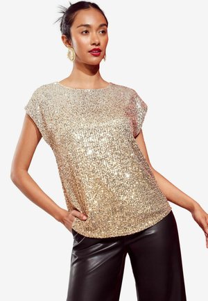 Friends Like These SEQUIN EMEBELLISHED PETITE - Tricou cu imprimeu - gold ombre
