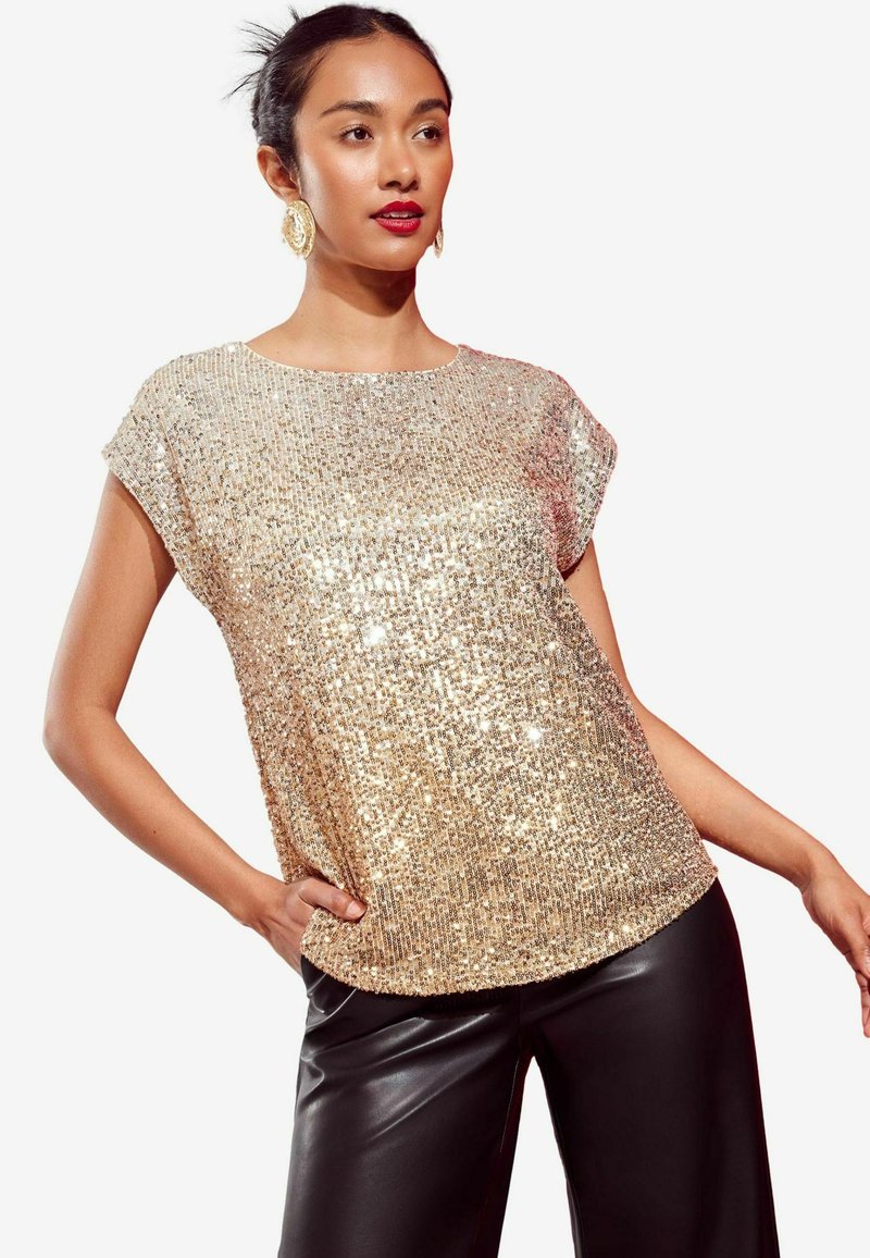 Friends Like These SEQUIN EMEBELLISHED PETITE - Marškinėliai su spaudiniu - gold ombre