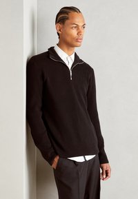 Lindbergh HALF ZIP  - Strikkegenser - black