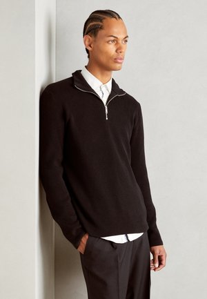 Lindbergh HALF ZIP  - Strikkegenser - black