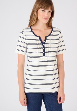 COL TUNISIEN - T-Shirt print - marine rayé