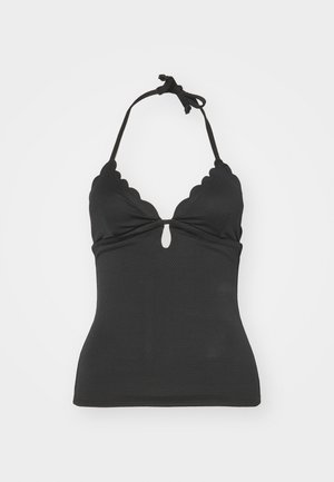 Hunkemöller, SCALLOP SHAPING TANKINI - Haut de bikini - black