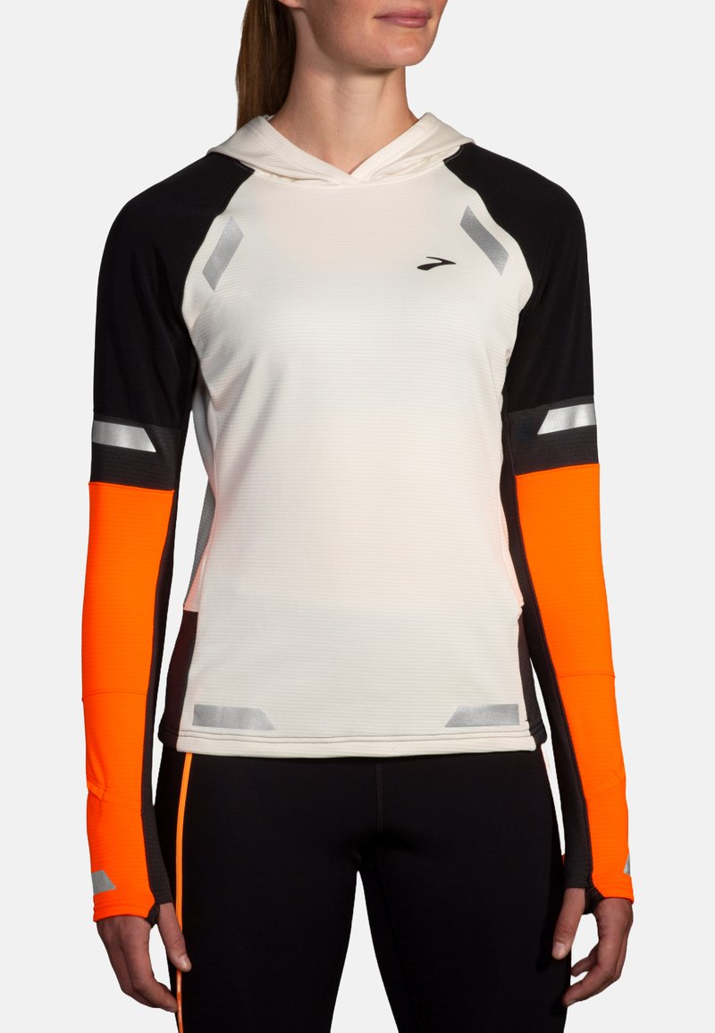 Brooks - RUN VISIBLE THERMAL 2.0 - Longsleeve - ecru fluoro flash black, Vergroten