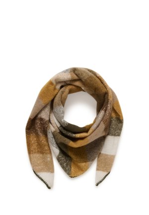 Kaffe, KAELAINE CHECKED PONCHO - Bufanda - mustard brown checks