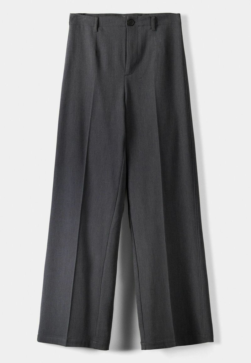Bershka WIDE-LEG TAILORED Pantaloni mottled dark grey/grigio