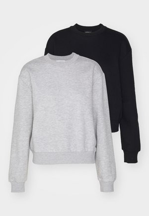 2 PACK - Sweatshirt - black/mottled light grey