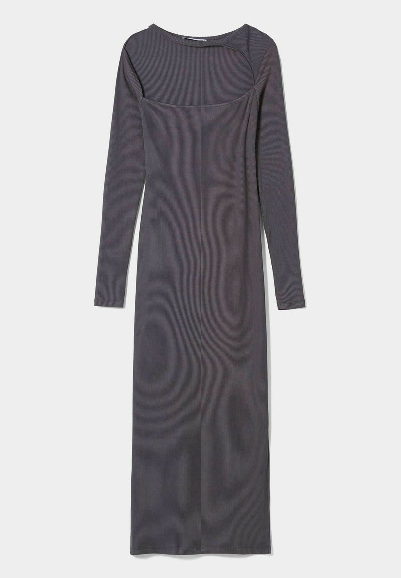 Bershka Gebreide jurk donkergrijs