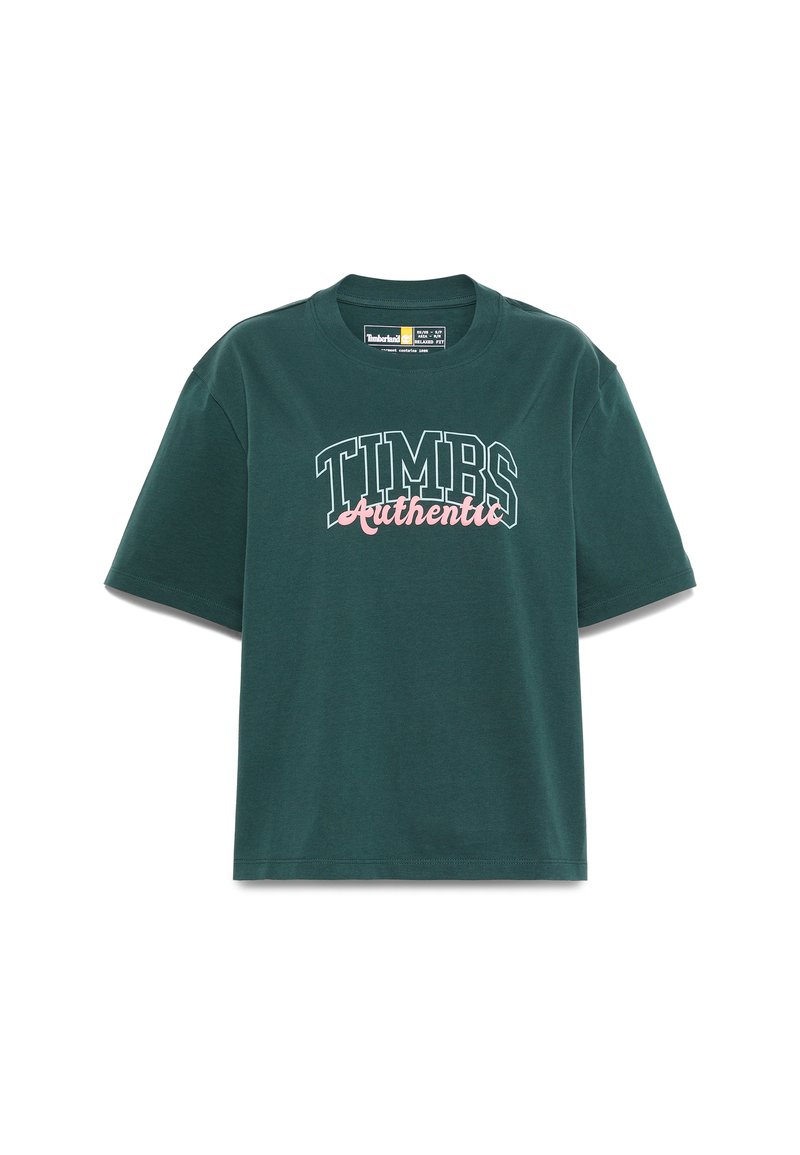 Timberland T-shirt print donkergroen