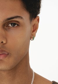 Common Lines EMERALD BAGUETTE HOOP UNISEX - Earrings - silver-coloured