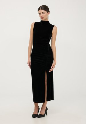 Terranova LUNGO SMANICATO A LUPETTO - Vestito lungo - nero