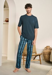 Next REGULAR FIT - SCION FLORAL SHORT SLEEVE SET - Set lenjerie de noapte - navy blue