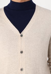 pure cashmere MEN V NECK CARDIGAN - Kardigan - oatmeal