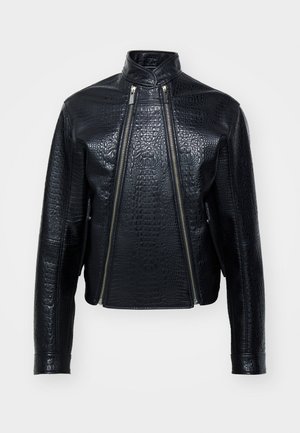 GmbH BIKER JACKET WITH DOUBLE ZIPS - Giacca in similpelle - black