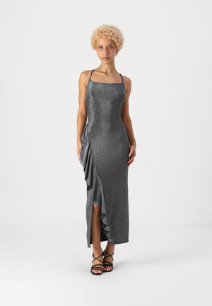 GRACE RUFFLE GLITTER MAXI - Koktel haljina / svečana haljina - silver