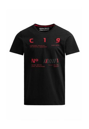 Camp David, CAMP DAVID T-SHIRT RUNDHALS MIT FRONTPRINT - T-Shirt print - black