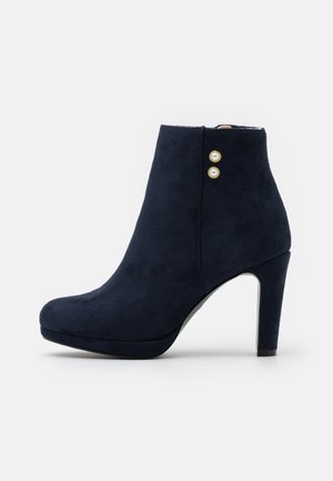 Enkellaarsjes met hoge hak - dark blue