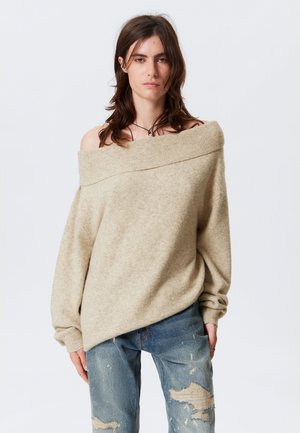 OFF SHOULDER - Pullover - mole dusty light