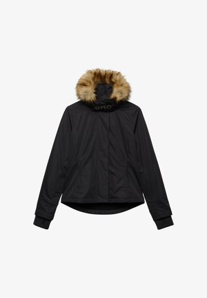 Bench, BENCH X SUPERDRY & CO BENCH FAUX FUR HOODED WINDCHEATER JACKET - Overgangsjakke - charcoal beluga charcoal