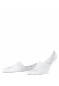 Witte katoenen no-show sokken met ribbelboord, een gladde textuur, versterkte teen en een licht elastisch ontwerp voor een stevige pasvorm.