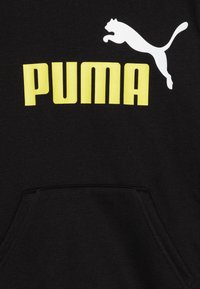 Puma BIG LOGO HOODIE UNISEX - Jersey con capucha - black/lime sheen