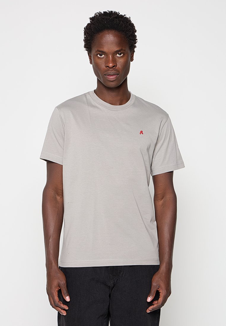 Replay T-shirt basic zilverkleurig
